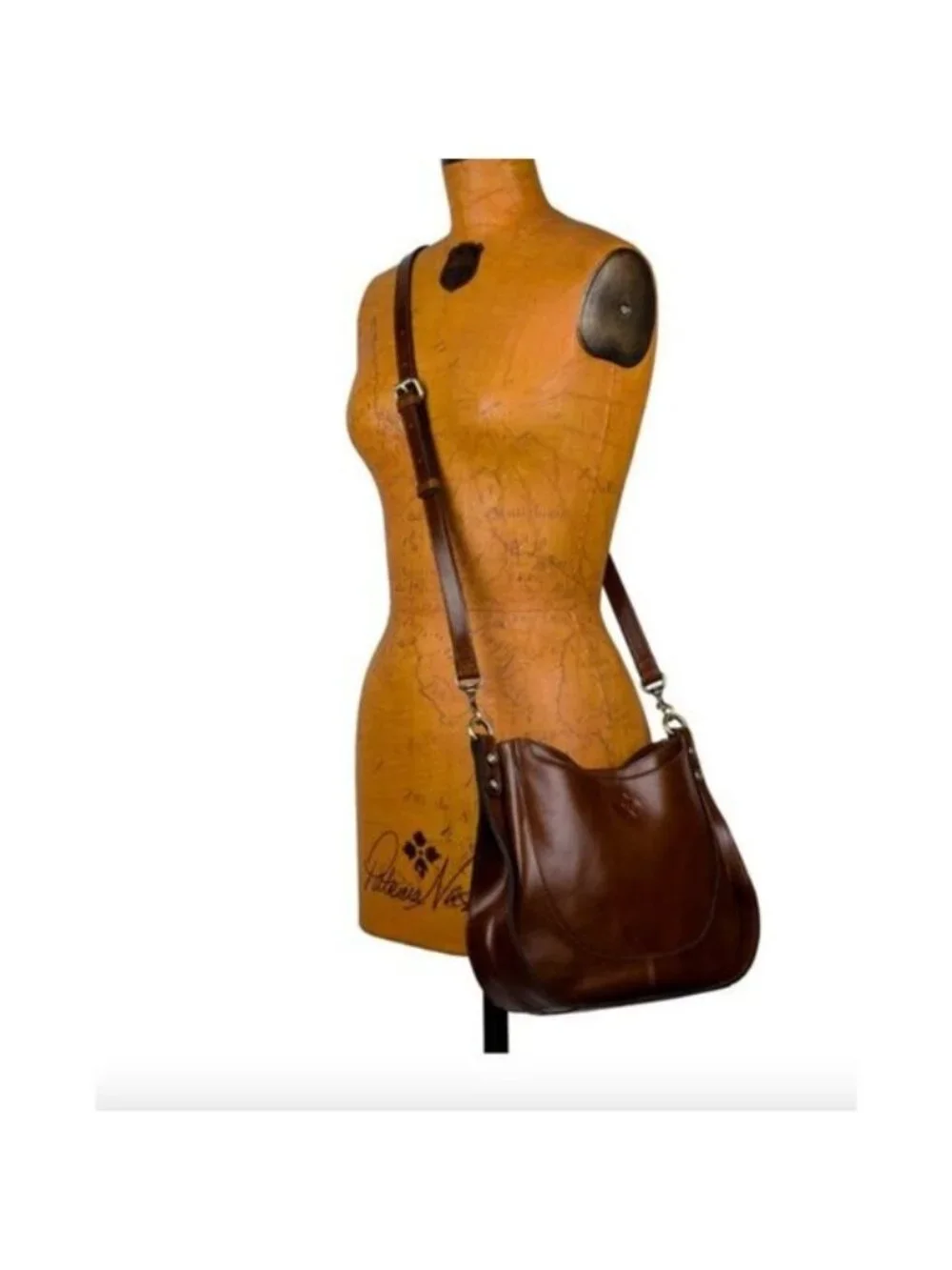 Patricia Nash Caletta Hobo Crossbody Bag Distessed VTG Leather Cognac - Picture 6 of 14